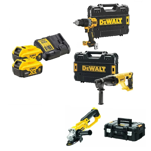 Dewalt DCH133NT ( 2.6J ) + ( Dcg412NT ( 125 MM )+DCD805NT ( 90 NM ) + 2X5 AH AKÜ + 1 ADET DOLUM CİHAZI